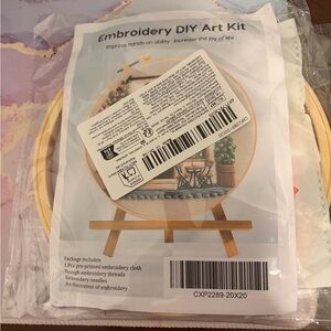 Embroidery DIY Art Kit with Wooden Hoop